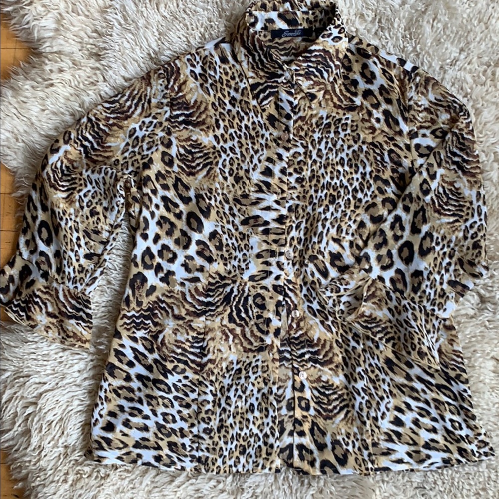 Vintage Animal Print Blouse